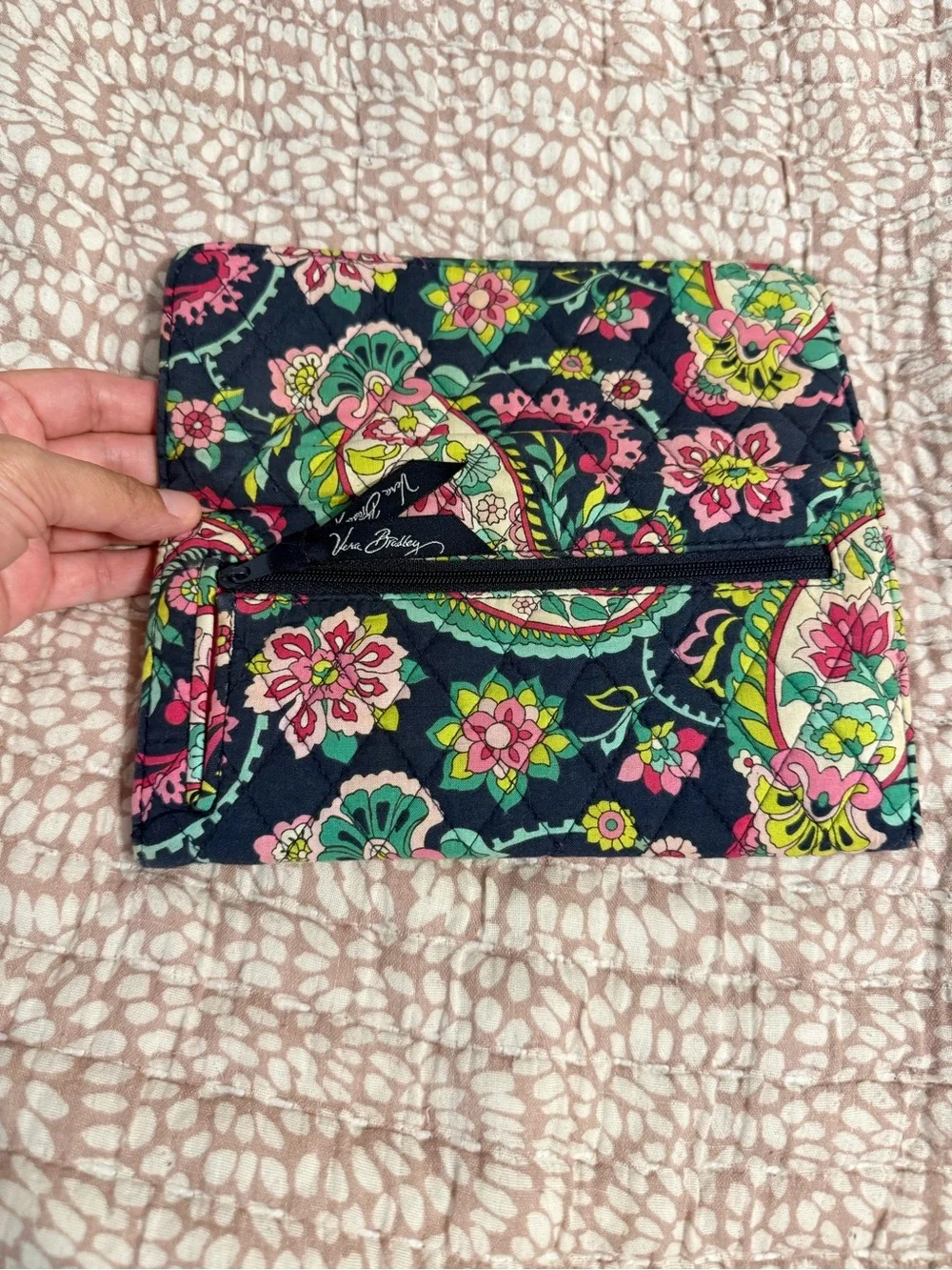 Vera Bradley Quilted Trifold Wallet in the retired 